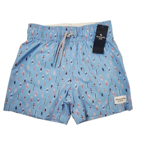 Abercrombie Kids Blue Printed Drawcord High Waist Shorts Size 5/6 - Picture 1 of 9